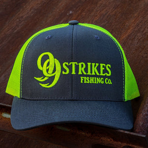 99 Strikes Neon Yellow Green Snapback Hat - 99 Strikes Fishing Co