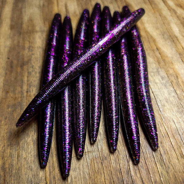 Plum Sorcery 5" Stick Worm VooDoo Premium Series (8pk) - 99 Strikes Fishing Co