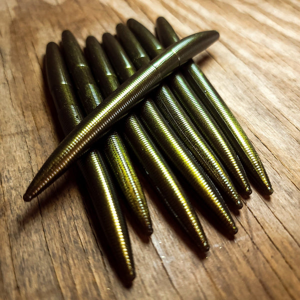 Rusty Bullfrog Color Shifting 5" Stick Worm (8pk) - 99 Strikes Fishing Co