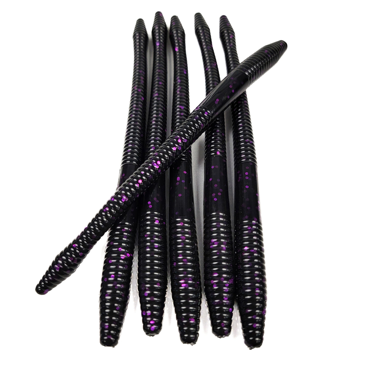 Purple Blackout 6.25" Diamond Tail Worm (6pk)