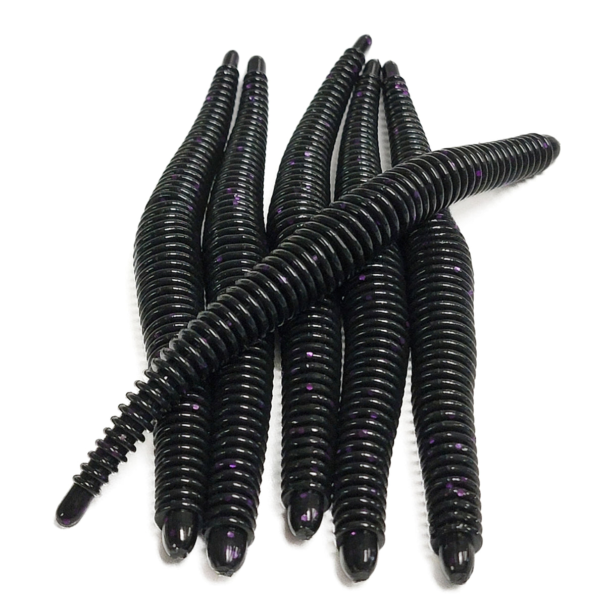 Purple Blackout 6" Ribbed Worm (6pk)