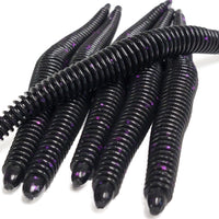 Purple Blackout 6" Ribbed Worm (6pk)