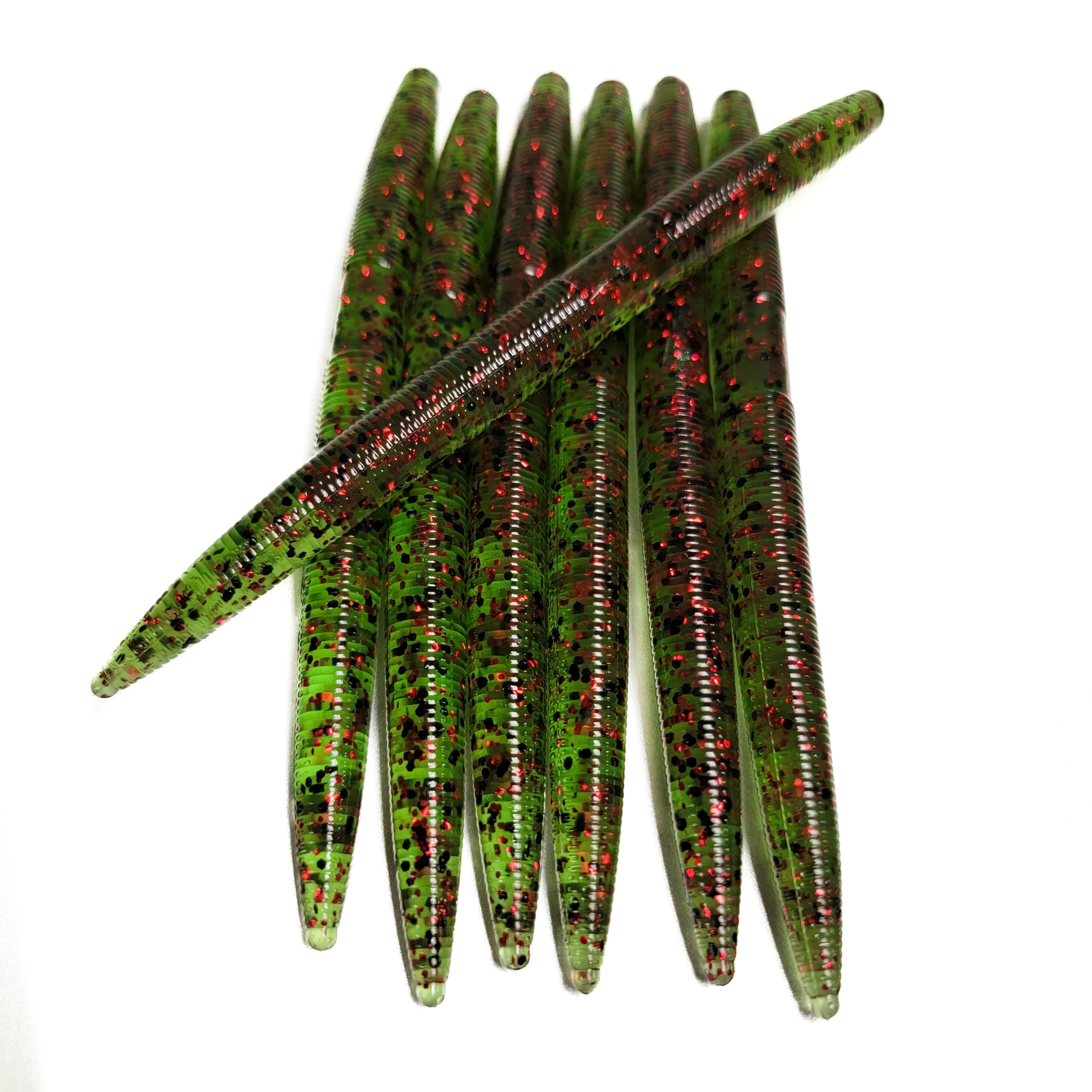 Watermelon Red 5 Stick Worm (7pk) – 99 Strikes Fishing Co