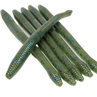 Watermelon Pumpkin Blue 6.25" Diamond Tail Worm (6pk)