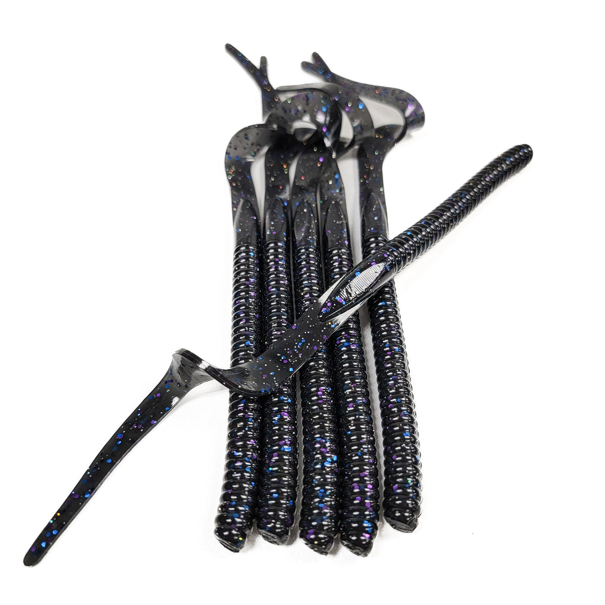 Dark Demon 10" Ribbon Tail Worm (6pk) - 99 Strikes Fishing Co