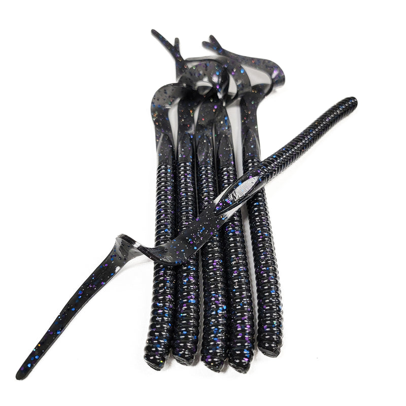Dark Demon 10" Ribbon Tail Worm (6pk) - 99 Strikes Fishing Co