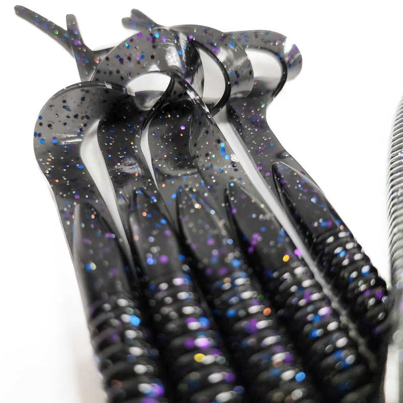 Dark Demon 10" Ribbon Tail Worm (6pk) - 99 Strikes Fishing Co