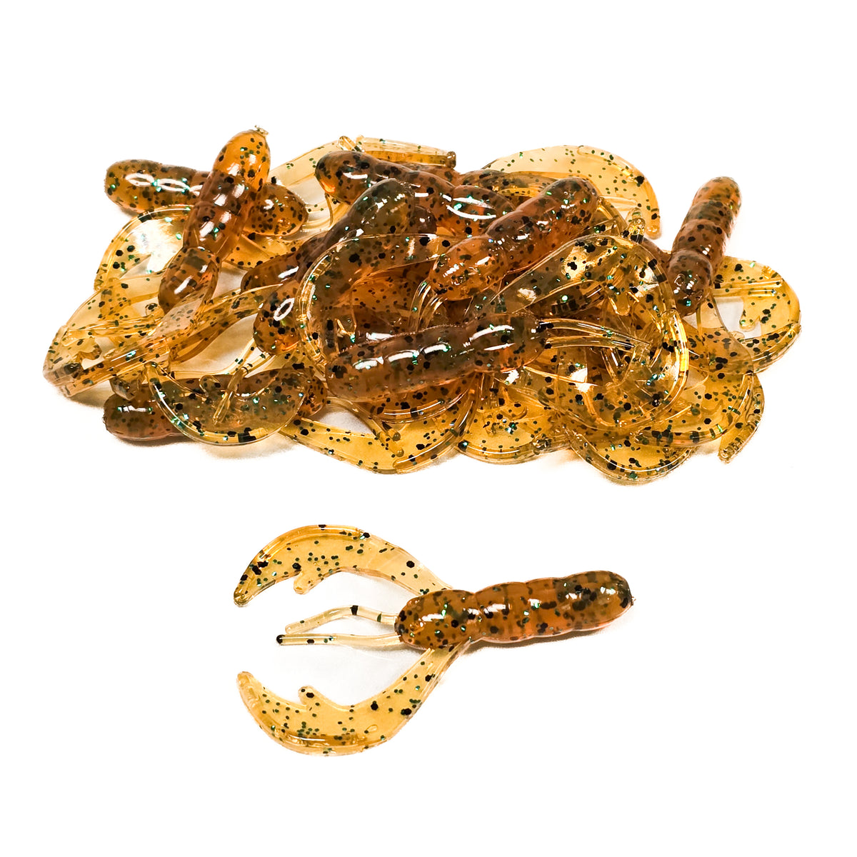 Root Beer Green 2.25" Baby Craw Finesse Bait (15pk)
