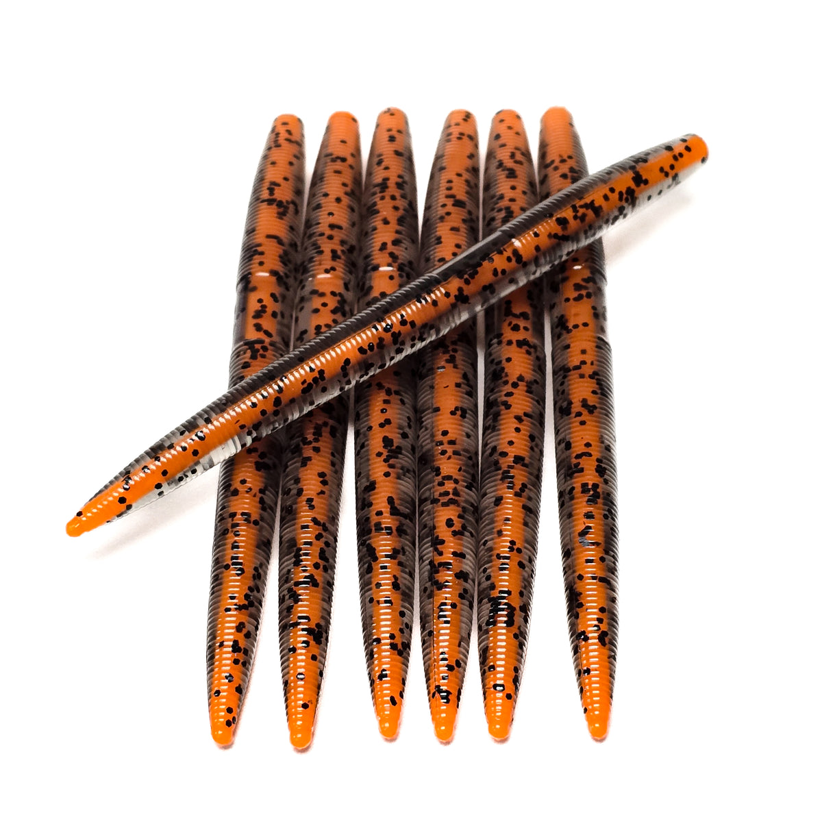 25-Count Bulk Senko-Style Stick Worm Soft Plastic Baits - Core Shot Design, #5 Size