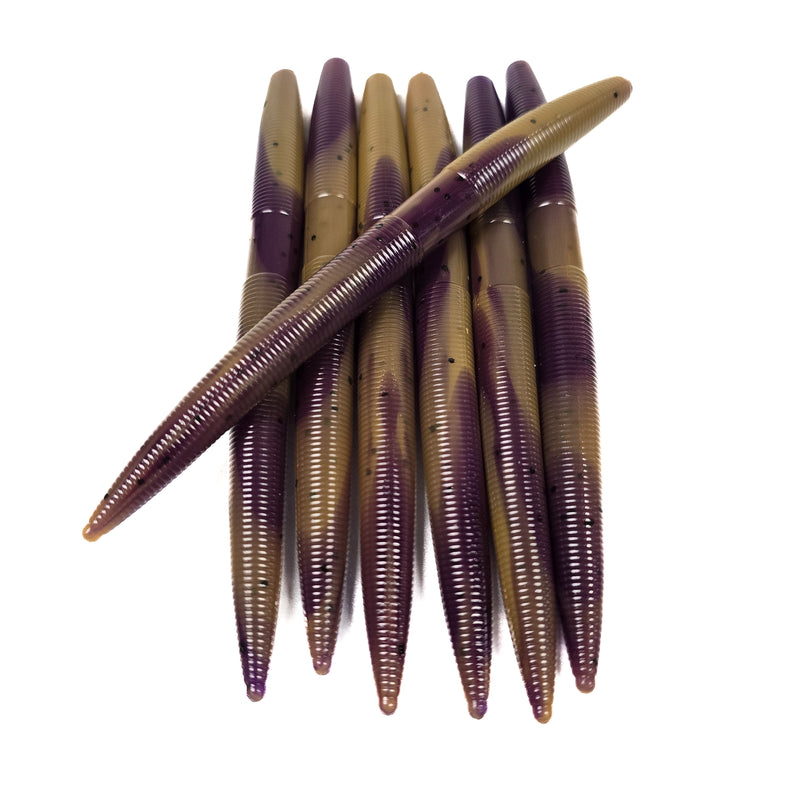 PB & J Swirl 5" Stick Worm (7pk) - 99 Strikes Fishing Co