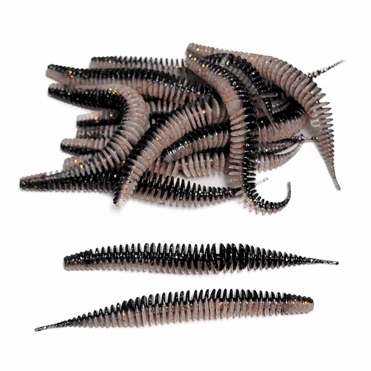 Midnight Ghost 3" Ribbed Worm (15pk)