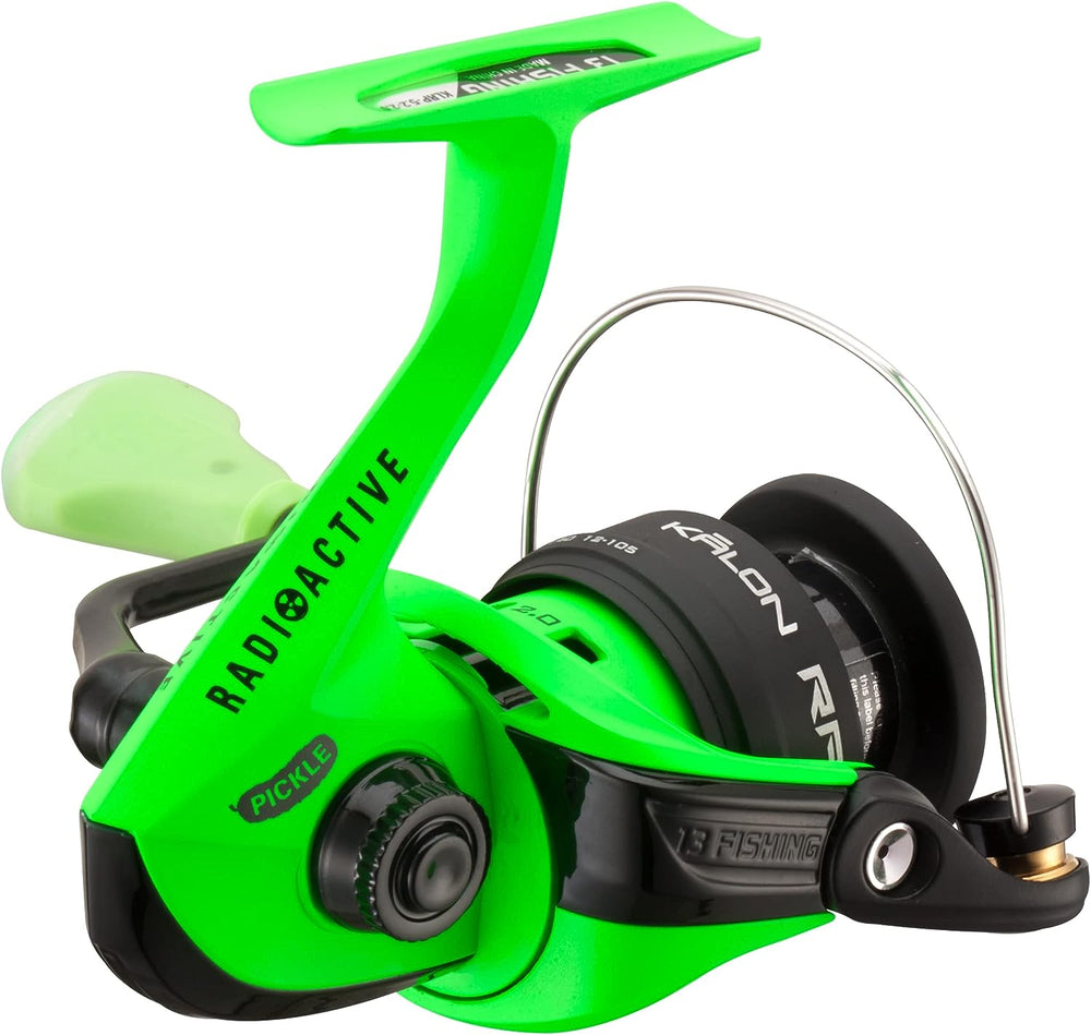 13 fishing radioactive pickle lure 13 Fishing Kalon RP Radioactive Pickle Spinning Reel – 99 Strikes Fishing Co
