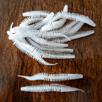 White Shine 3" Ribbed Worm (15pk)