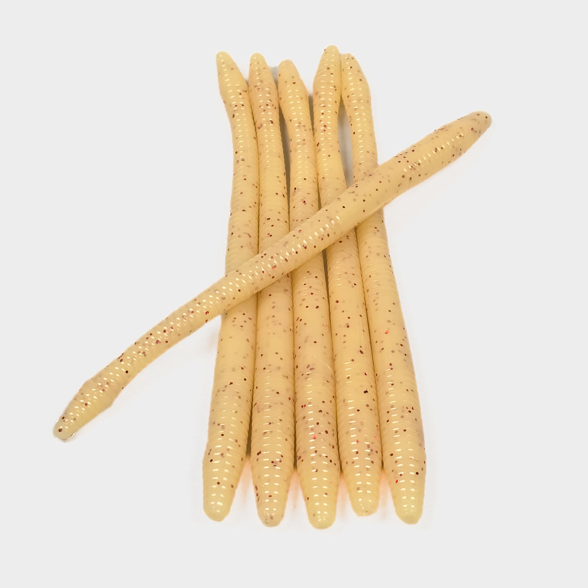 Bone Blood 6.25" Diamond Tail Worm (6pk)