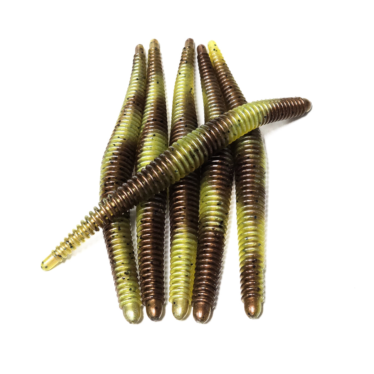 6" Rotten Banana Twist Ribbed Worm (6 pk) - 99 Strikes Fishing Co