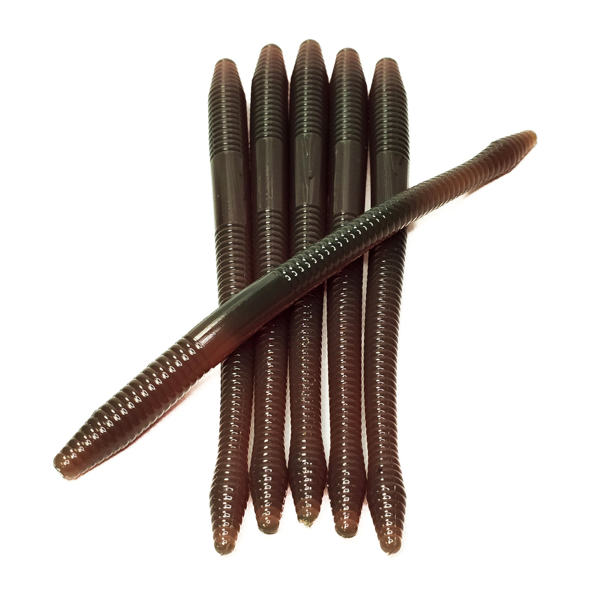Motor Oil 6.25" Diamond Tail Worm (6pk)