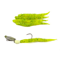 2.7" Ribbed Worm (5pk) with One 1/8oz Ripple Rush Jig Head