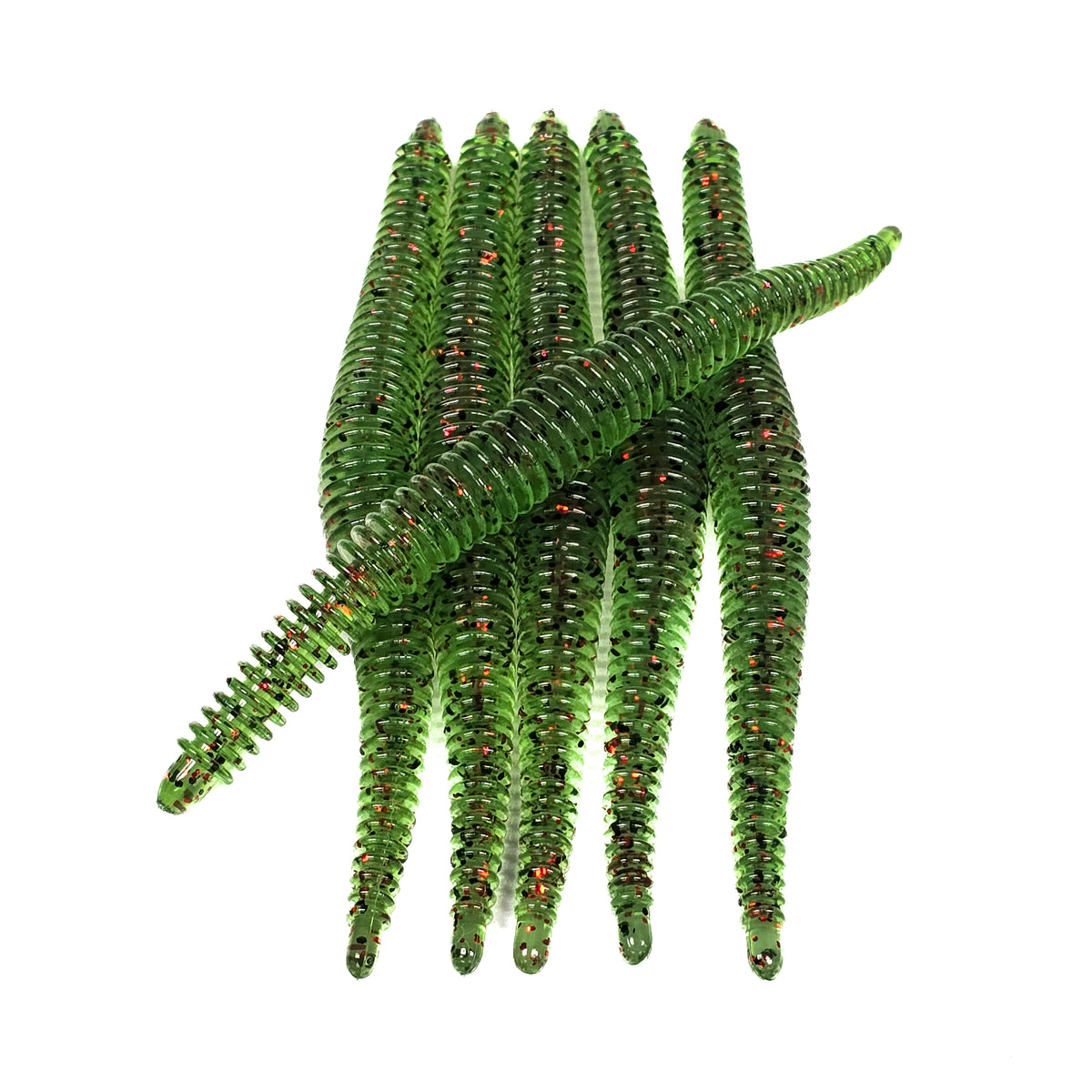 Watermelon Red 6” Ribbed Worm (6pk)