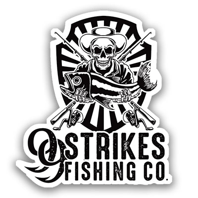 Two (2) - 99 Strikes Skeleton Fishing Stickers - 99 Strikes Fishing Co