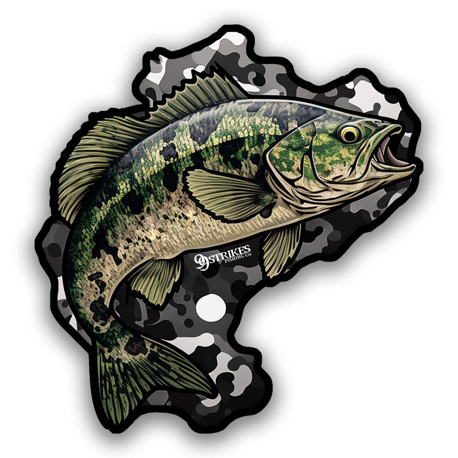 Two (2) - 99 Strikes Camo Bass Sticker – 99 Strikes Fishing Co