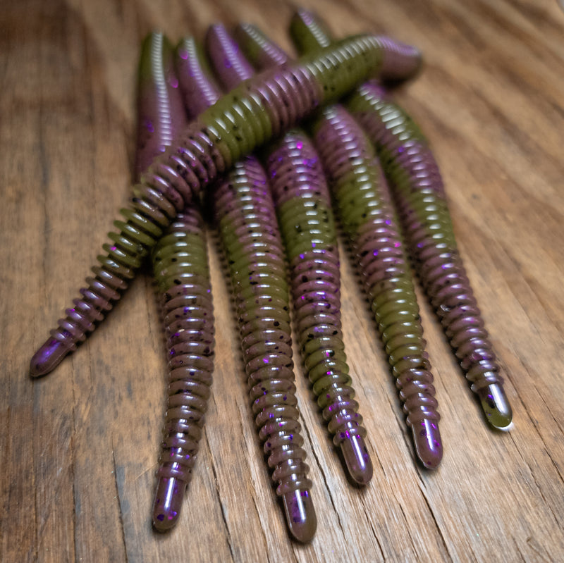 6 Ribbed Worms – 99 Strikes Fishing Co