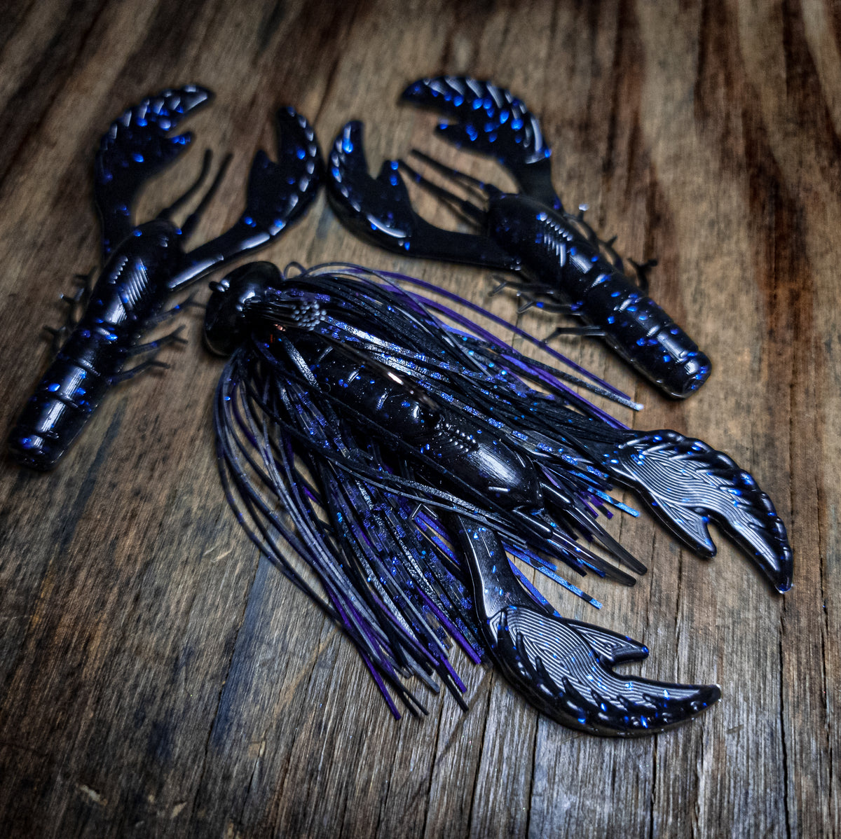 Blu Smoke Standup Football Jig w/ Matching Craws - 99 Strikes Fishing Co