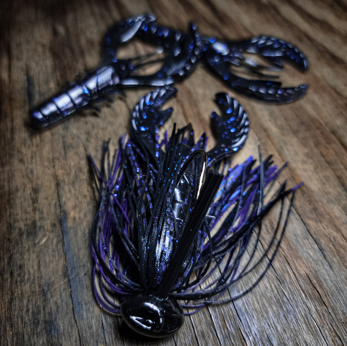 Blu Smoke Standup Football Jig w/ Matching Craws - 99 Strikes Fishing Co