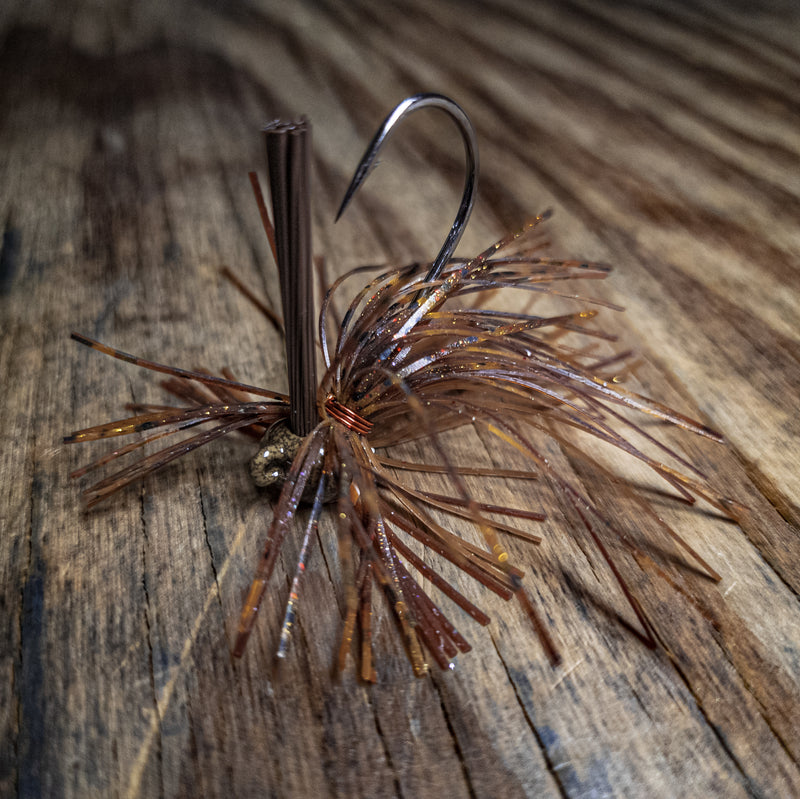 Whiskey Brown Mini Finesse Cut Stand-up Football Jig - 99 Strikes Fishing Co