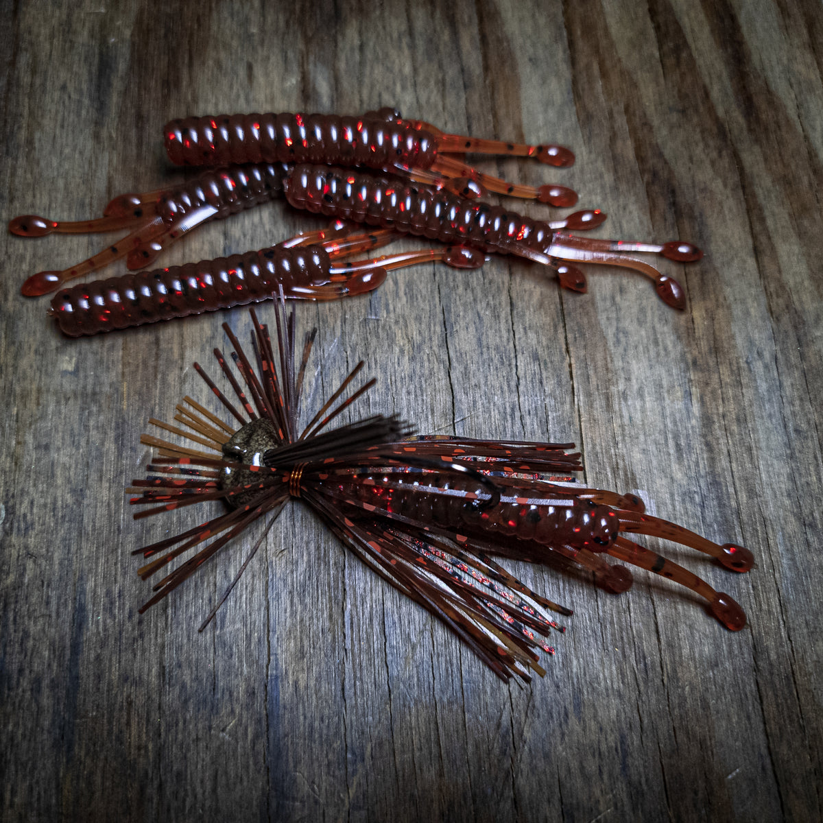 Red Cray Finesse Cut Stand-up Football Jig w/ Matching Nemesis Neds