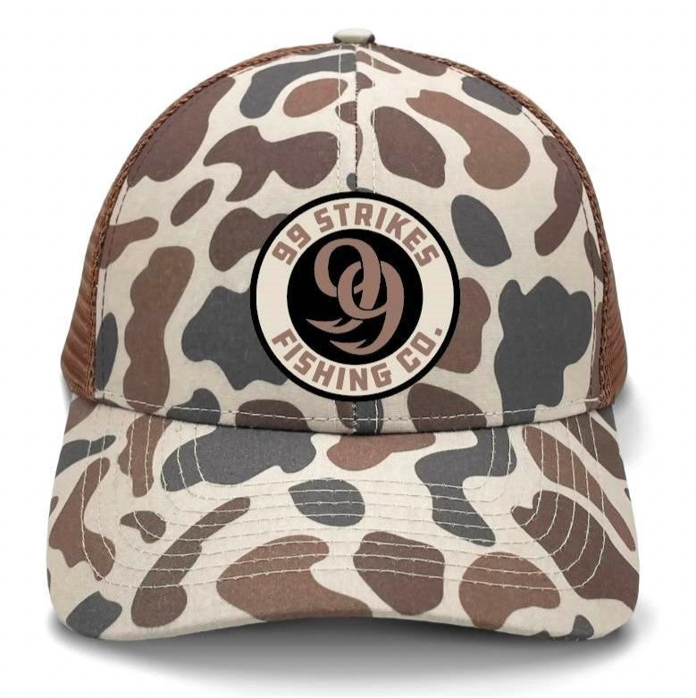 99 Strikes Round Patch Retro Camo Hat