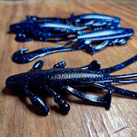 Black and Blue 6" Mayhem Creature Bug (4pk) - 99 Strikes Fishing Co