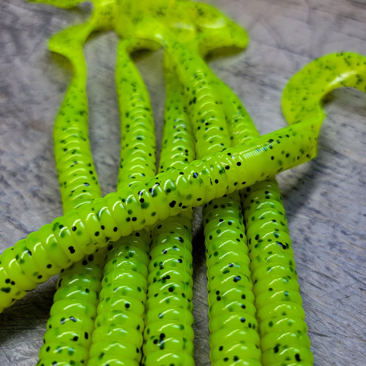 Chartreuse Pepper 10" Ribbon Tail Worm (6 pk) - 99 Strikes Fishing Co