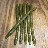 Green Pumpkin 6.25" Diamond Tail Worm (6pk) - 99 Strikes Fishing Co