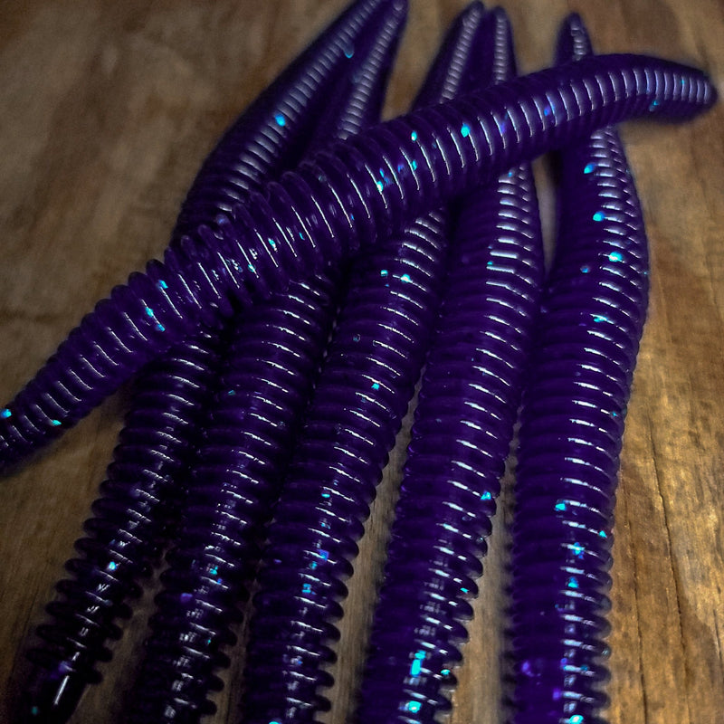 Junebug 6" Ribbed Worm (6pk) - 99 Strikes Fishing Co