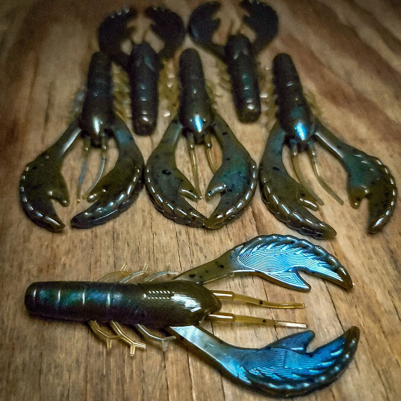 Muddy Smurf 3.4" Craw (6pk) - 99 Strikes Fishing Co