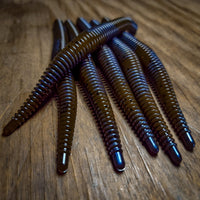 Muddy Smurf 6" Ribbed Worm (6pk) - 99 Strikes Fishing Co