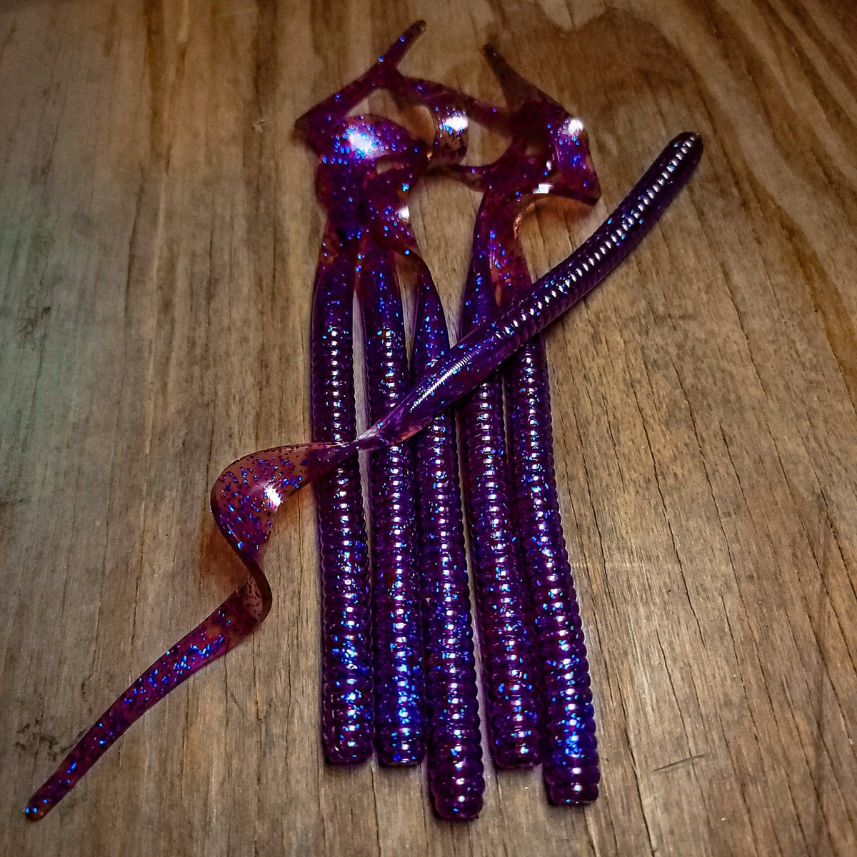 Plum Crazy 10" Ribbon Tail (6pk) - 99 Strikes Fishing Co