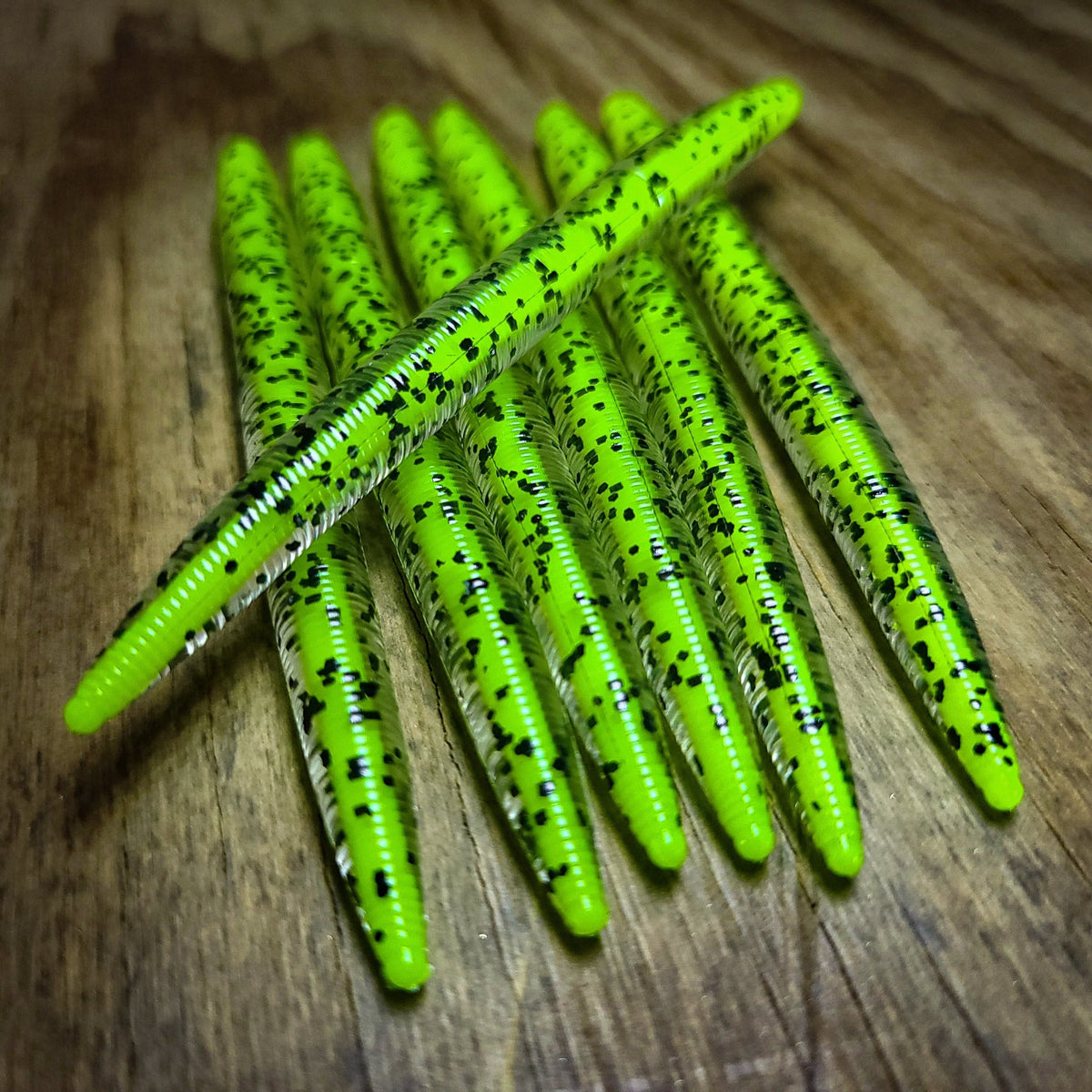 Radioactive Green 5 Core Shot Stick Worm (7pk) – 99 Strikes Fishing Co
