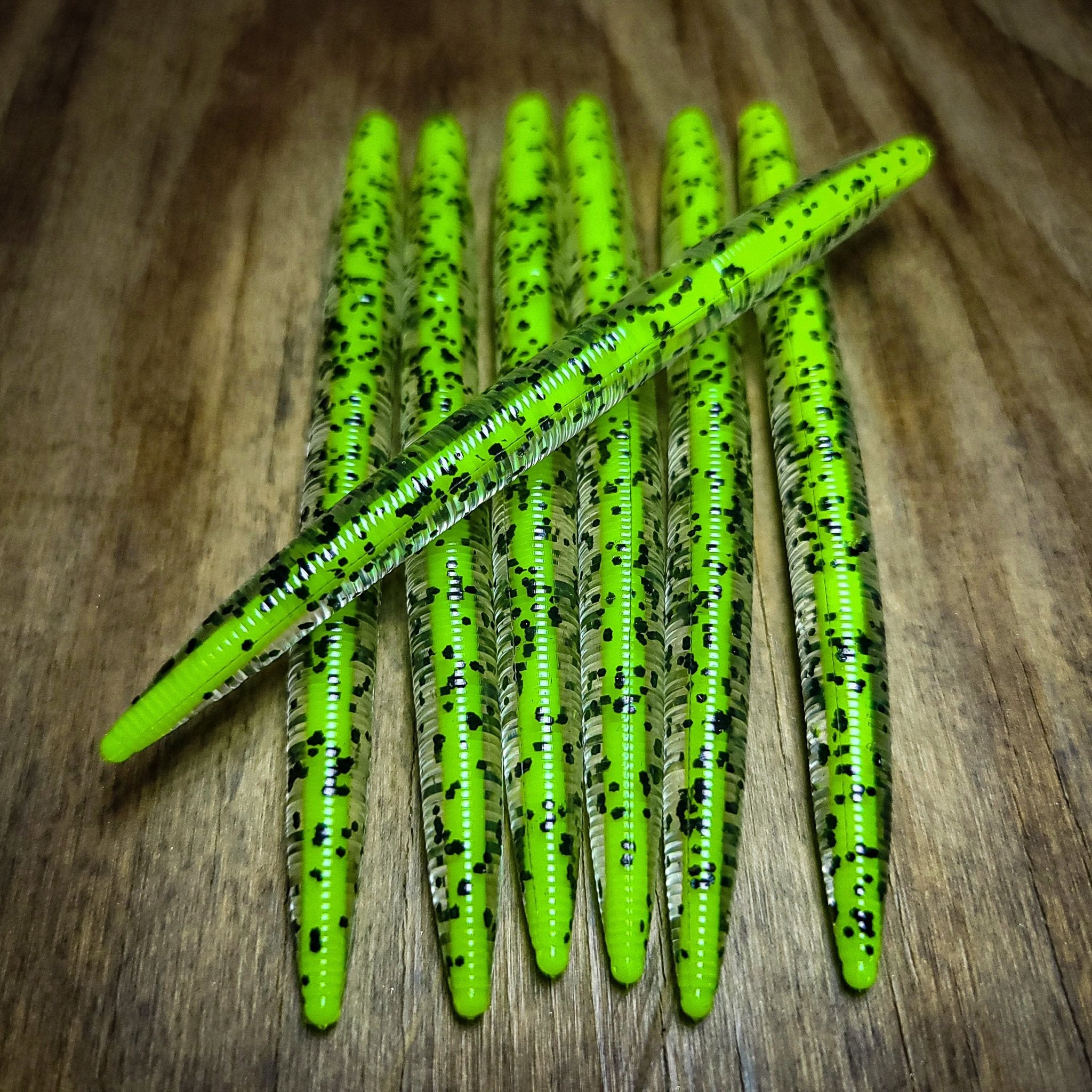 Radioactive Green 5 Core Shot Stick Worm (7pk) – 99 Strikes Fishing Co