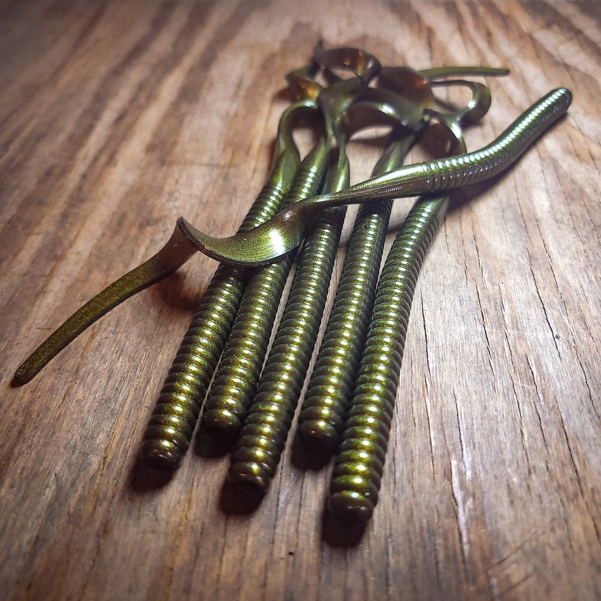 Rusty Bullfrog Color Shifting 10" Ribbon Tail Worm (6 pk) - 99 Strikes Fishing Co