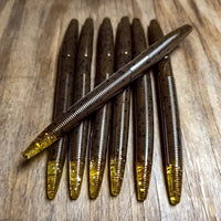 Shadow Pumpkin 5" Stick Worm with Bankroll Tip (7pk) - 99 Strikes Fishing Co