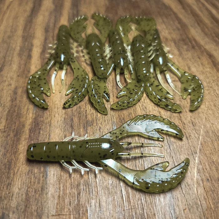 Watermelon Pumpkin 3.4" Rebel Craw (6pk) - 99 Strikes Fishing Co
